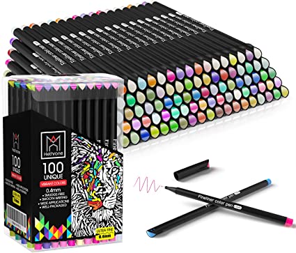 Hethrone Markers for Adult Coloring - 100 Colors Dual Tip Brush