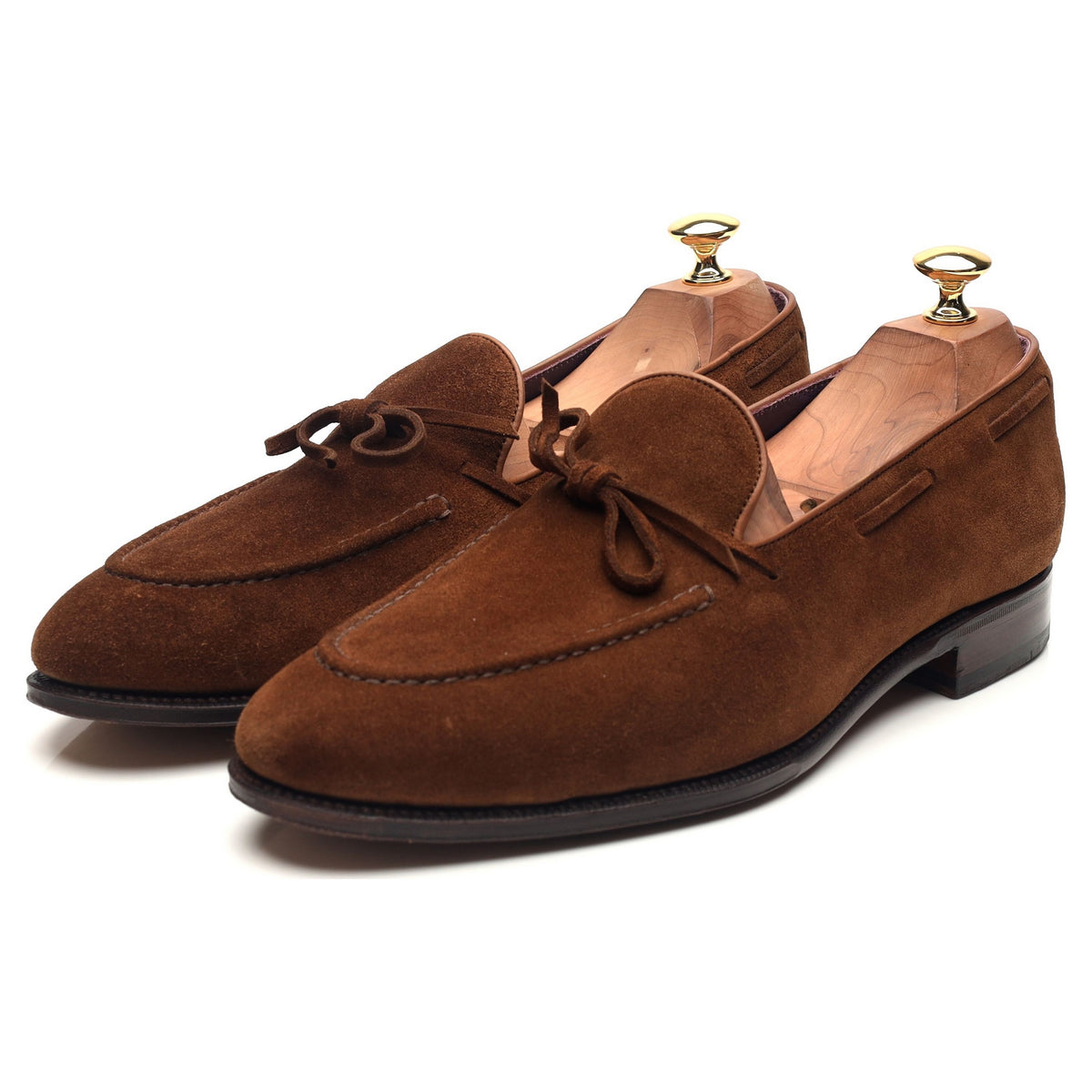 kontrol Barcelona Skynd dig 80228' Brown Suede String Loafer UK 9 EE - Abbot's Shoes