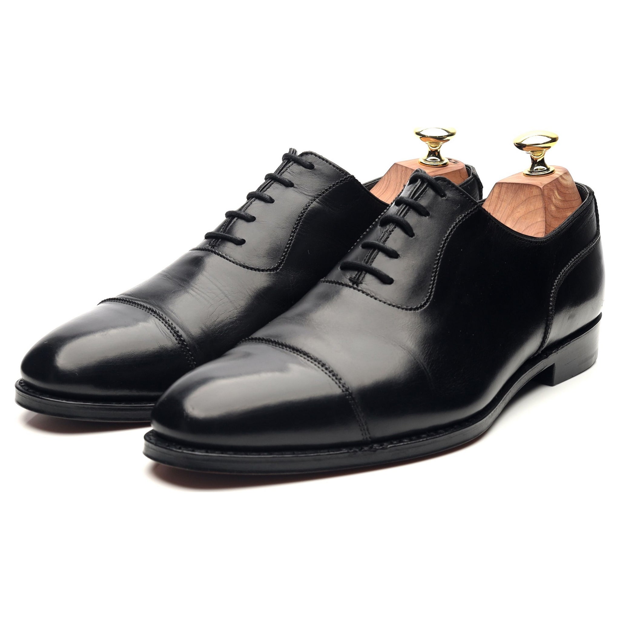 Egerton' Black Leather Oxford UK 7.5 E - Abbot's Shoes