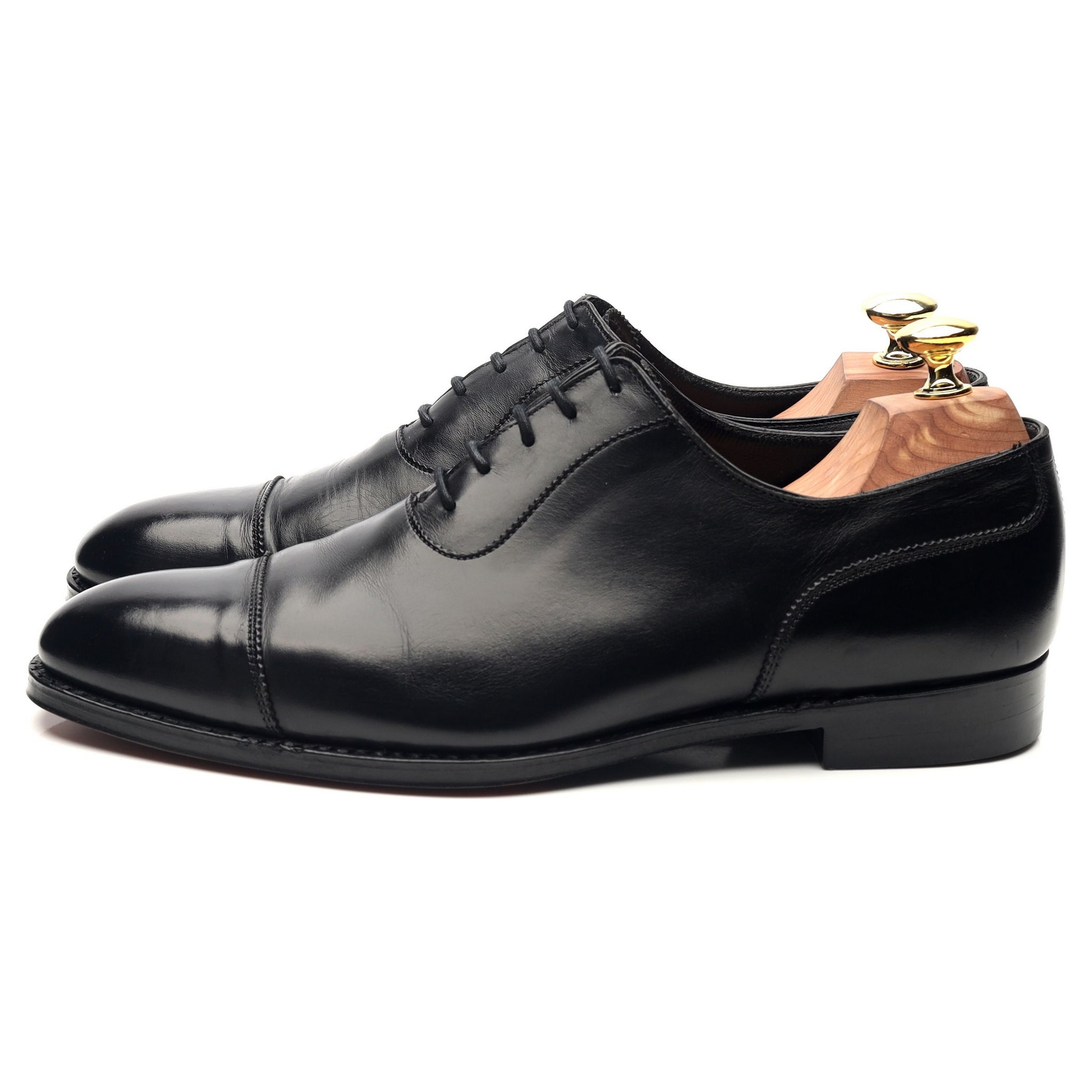 Egerton' Black Leather Oxford UK 7.5 E - Abbot's Shoes