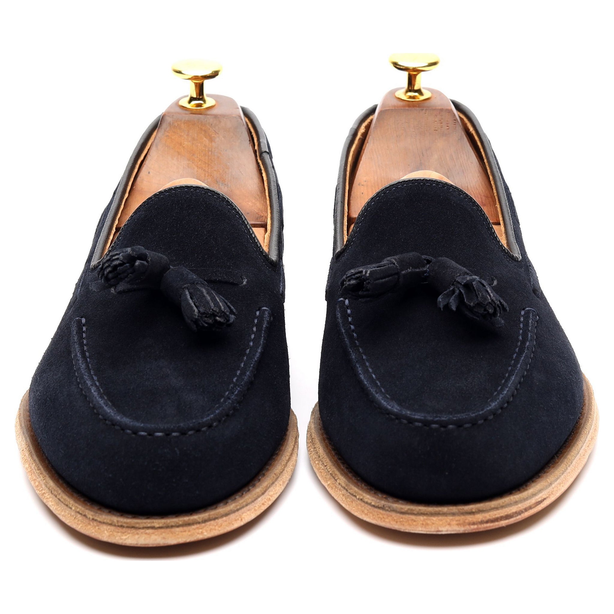 セールショップ Loafers Tassel Leather Suede Fosbury Church S チャーチ 70g ネイビー タッセルローファー スエードレザー フォスバリー