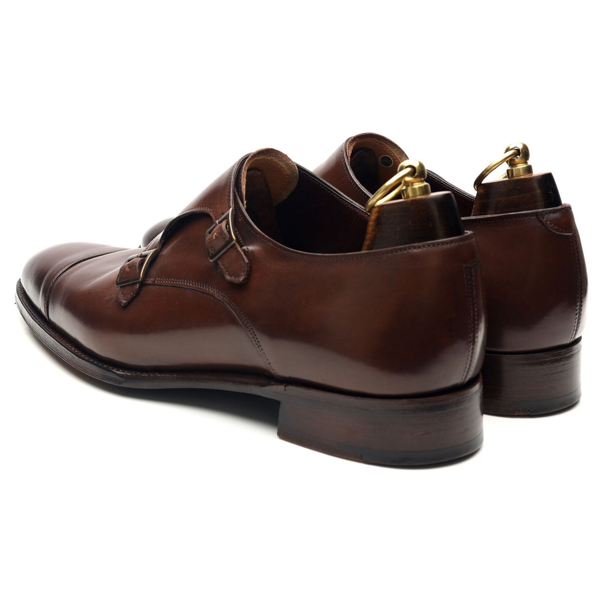 &#39;Holyrood&#39; Brown Leather Double Monk Strap UK 9.5 F