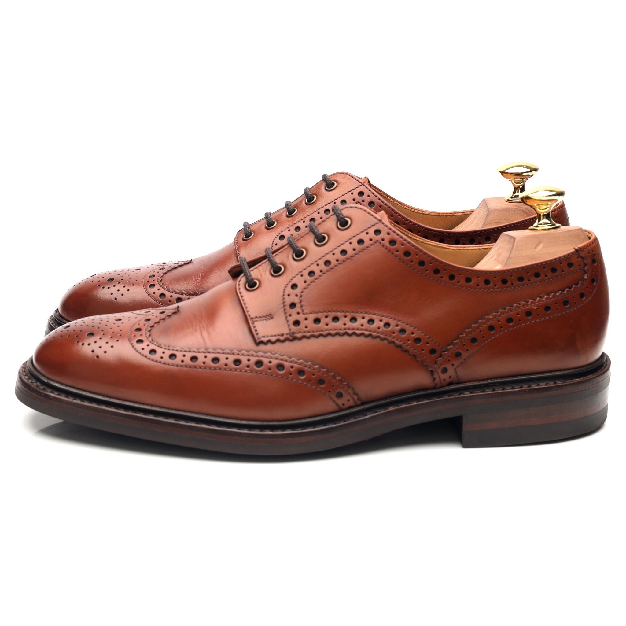 1880 'Chester 2' Tan Brown Leather Derby Brogues UK  F - Abbot's Shoes