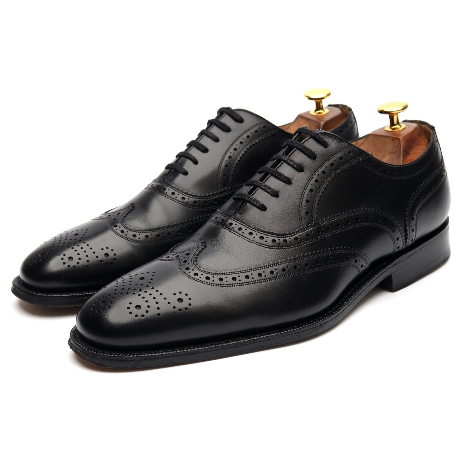 Canterbury' Black Leather Brogues UK 8.5 F - Abbot's Shoes