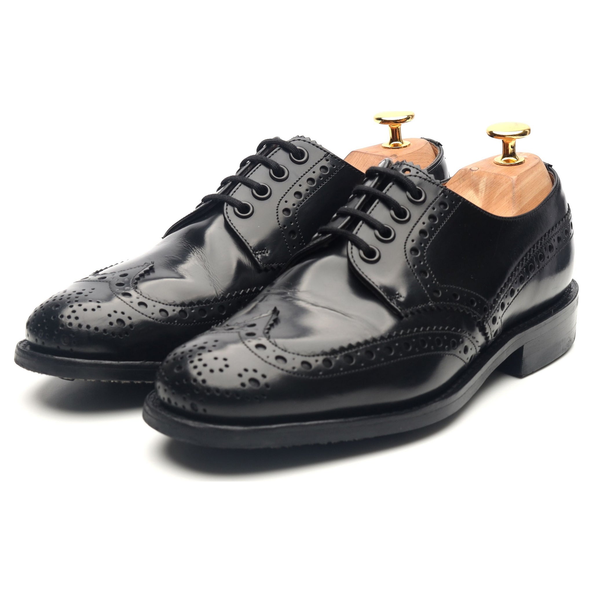 Ramsden' Black Leather Derby Brogues UK 5 F - Abbot's Shoes