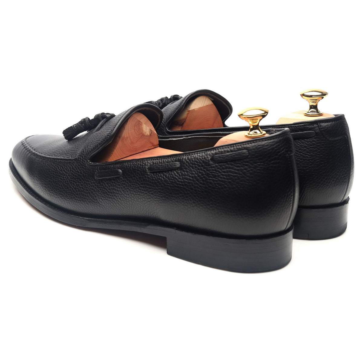 Newborough' Black Leather Tassel Loafers UK 11.5 F - Abbot's Shoes