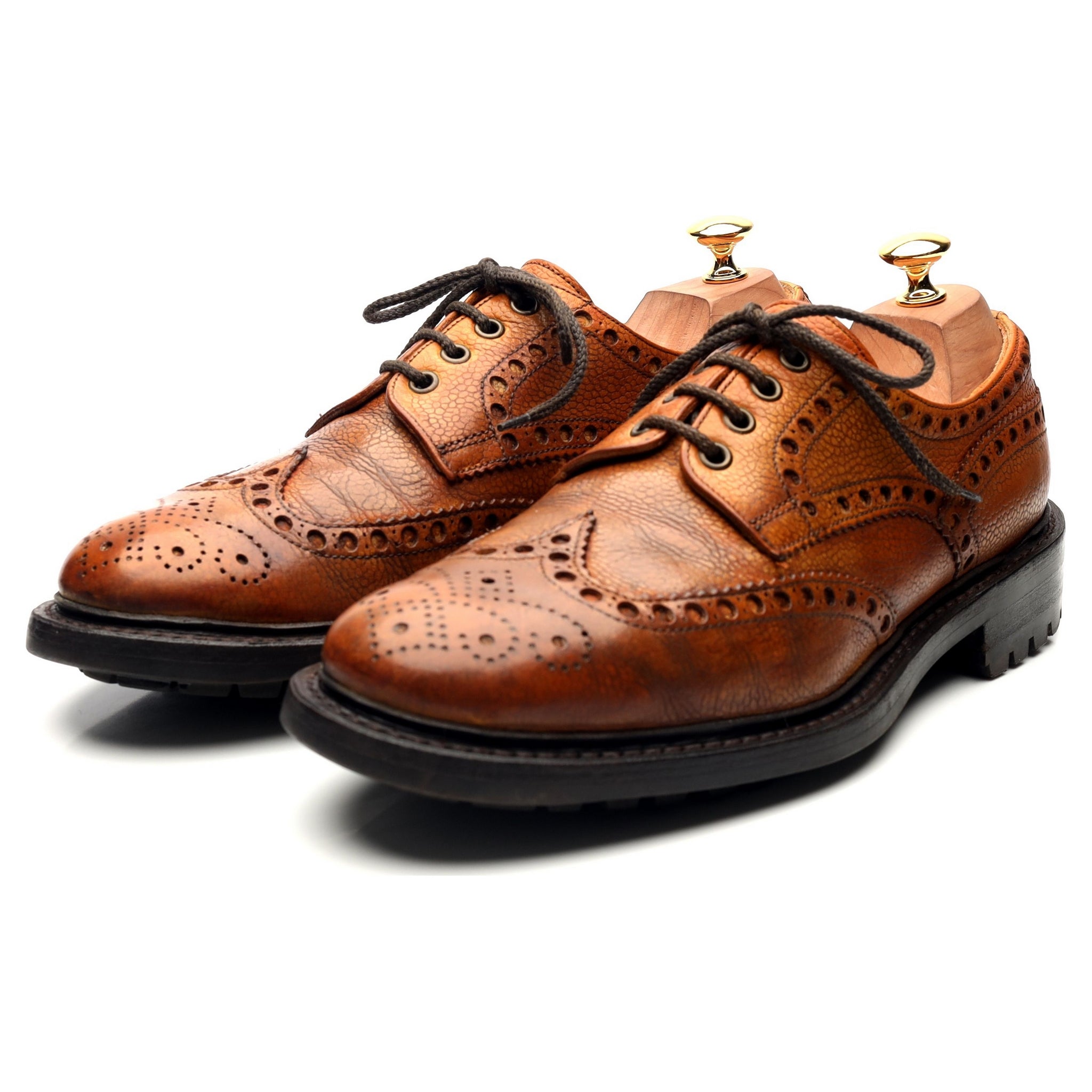 Avon' Tan Brown Leather Derby Brogues UK 10 F - Abbot's Shoes