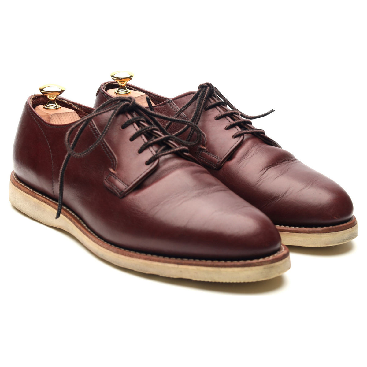 3117 Postman Oxford' Burgundy Leather Derby Shoes UK 8 US 9 - Abbot's Shoes