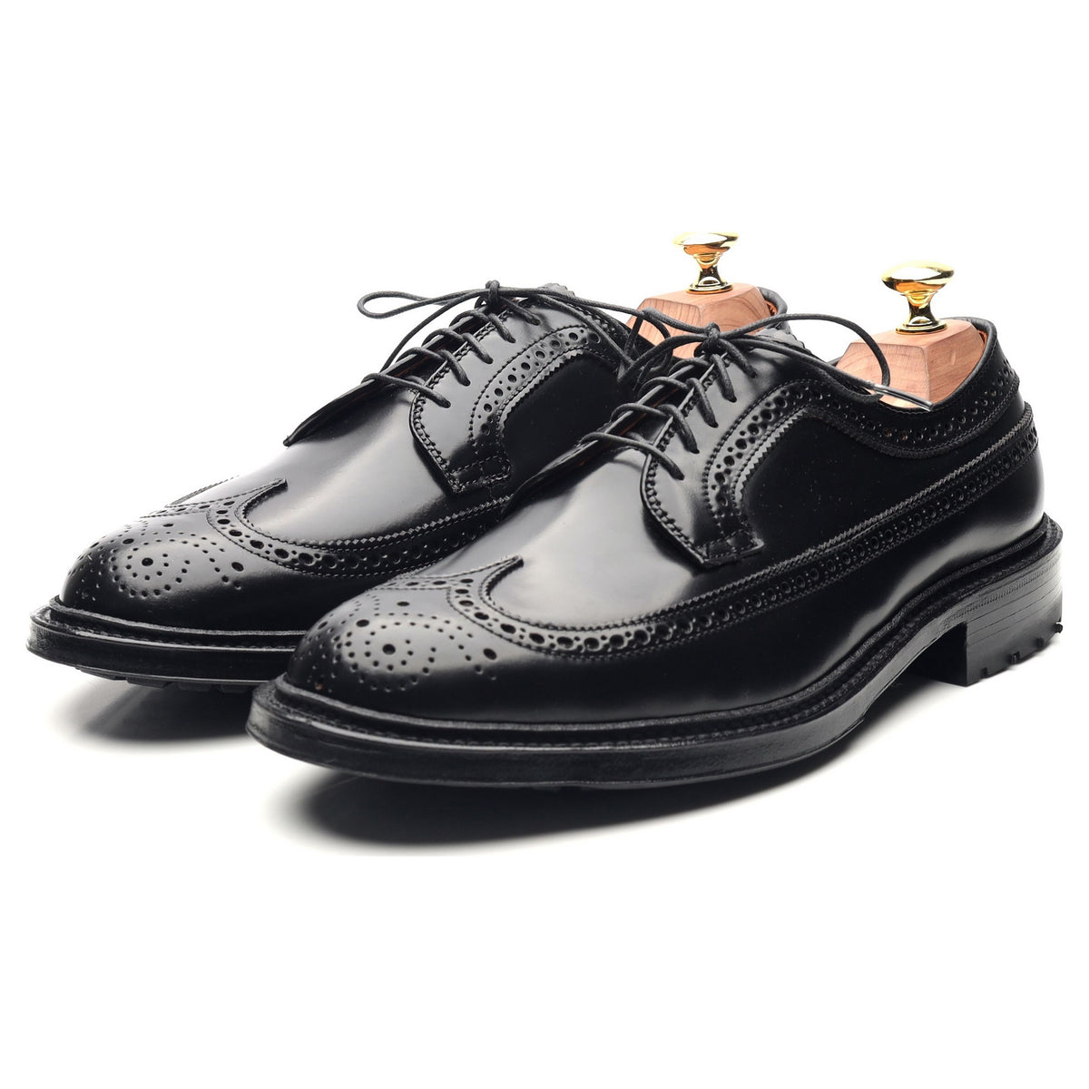 9751' Black Cordovan Leather Derby Brogues UK 8 US 8.5 - Abbot's Shoes