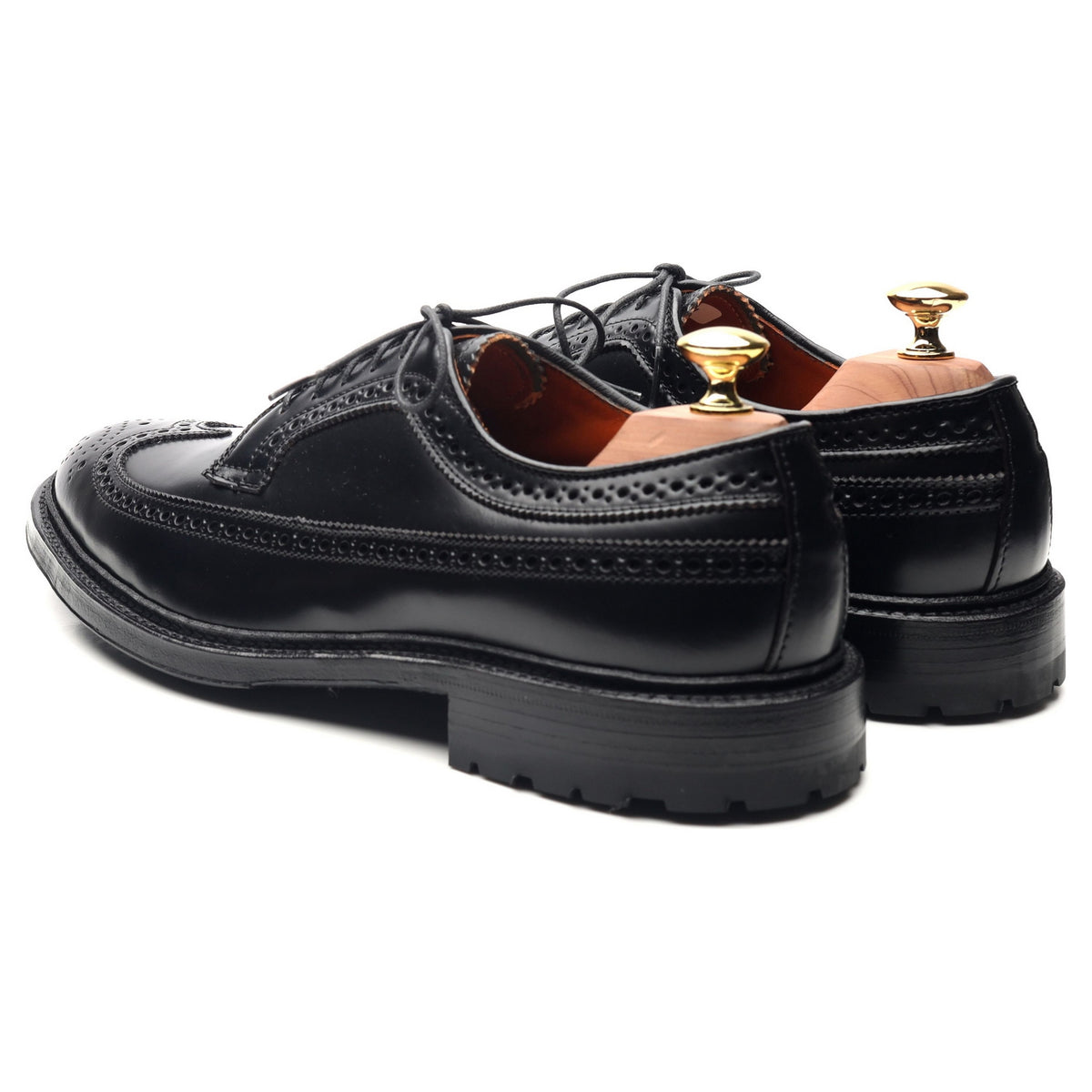 9751' Black Cordovan Leather Derby Brogues UK 8 US  - Abbot's Shoes