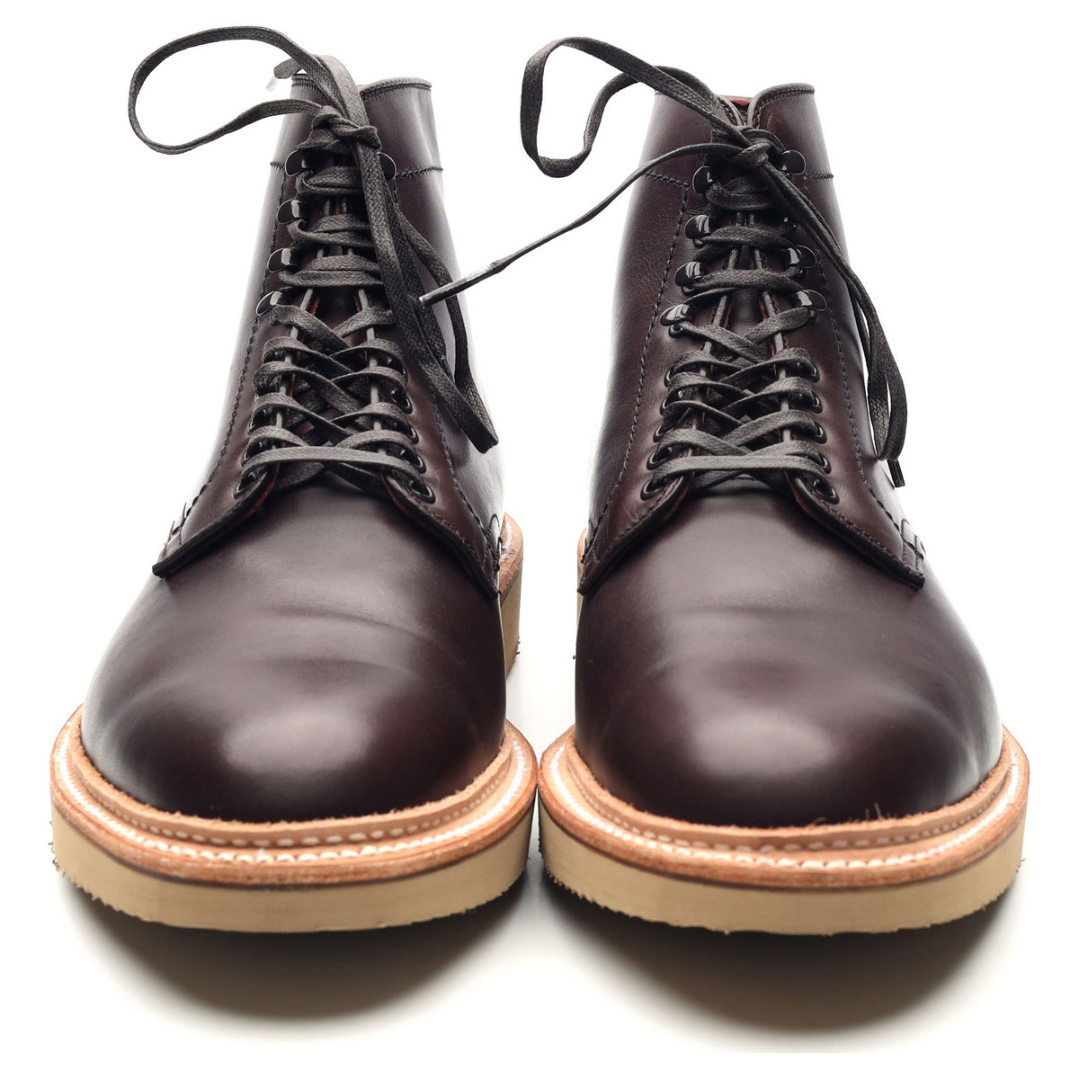 &#39;D8825H&#39; Burgundy Leather Plain Toe Boots UK 9.5 US 10