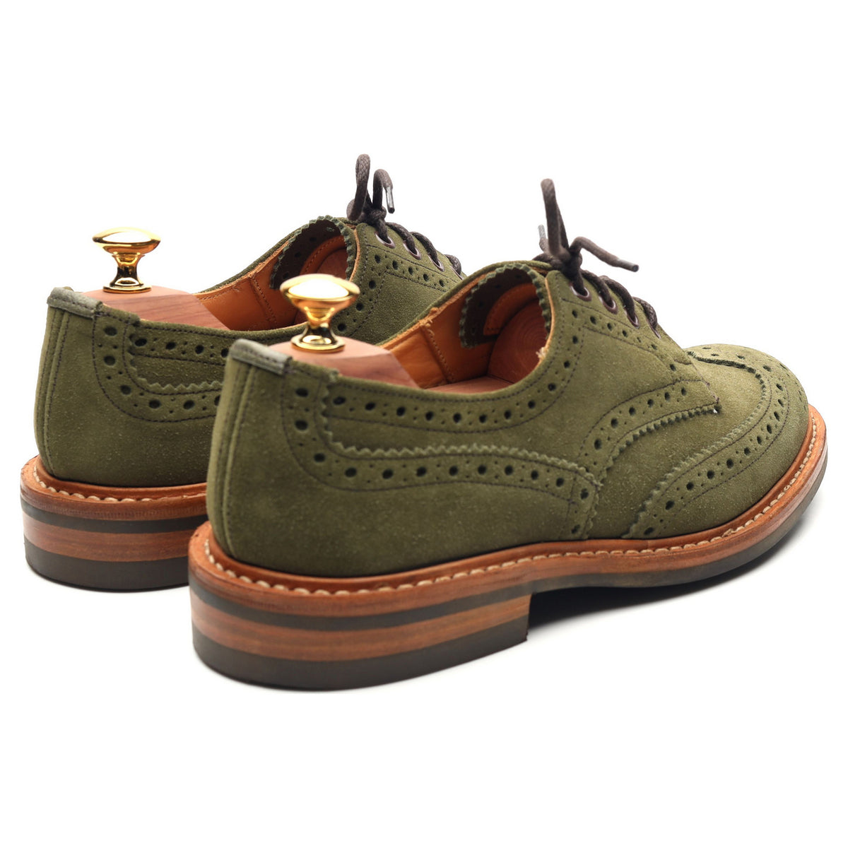 Bourton' Green Suede Country Derby Brogues UK 6.5 - Abbot's Shoes