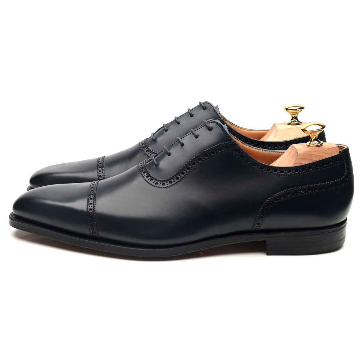 Westbourne' Navy Blue Leather Oxford UK 11.5 E - Abbot's Shoes