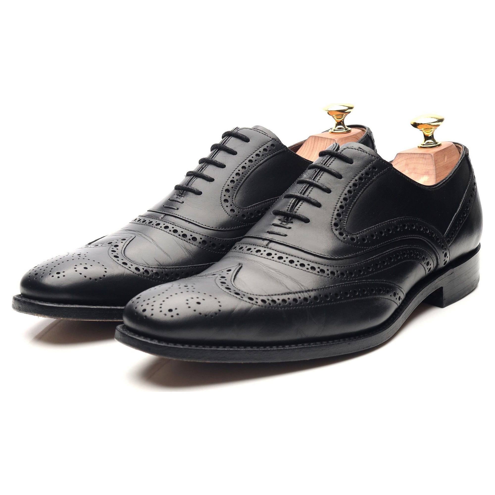 Canterbury' Black Leather Brogues UK 8.5 F - Abbot's Shoes