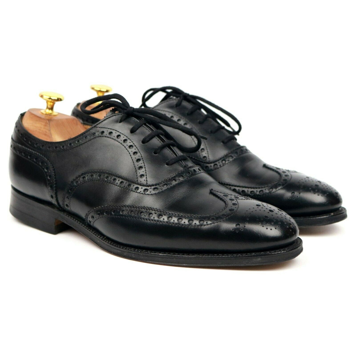 Nene' Black Leather Brogues UK 8 F 