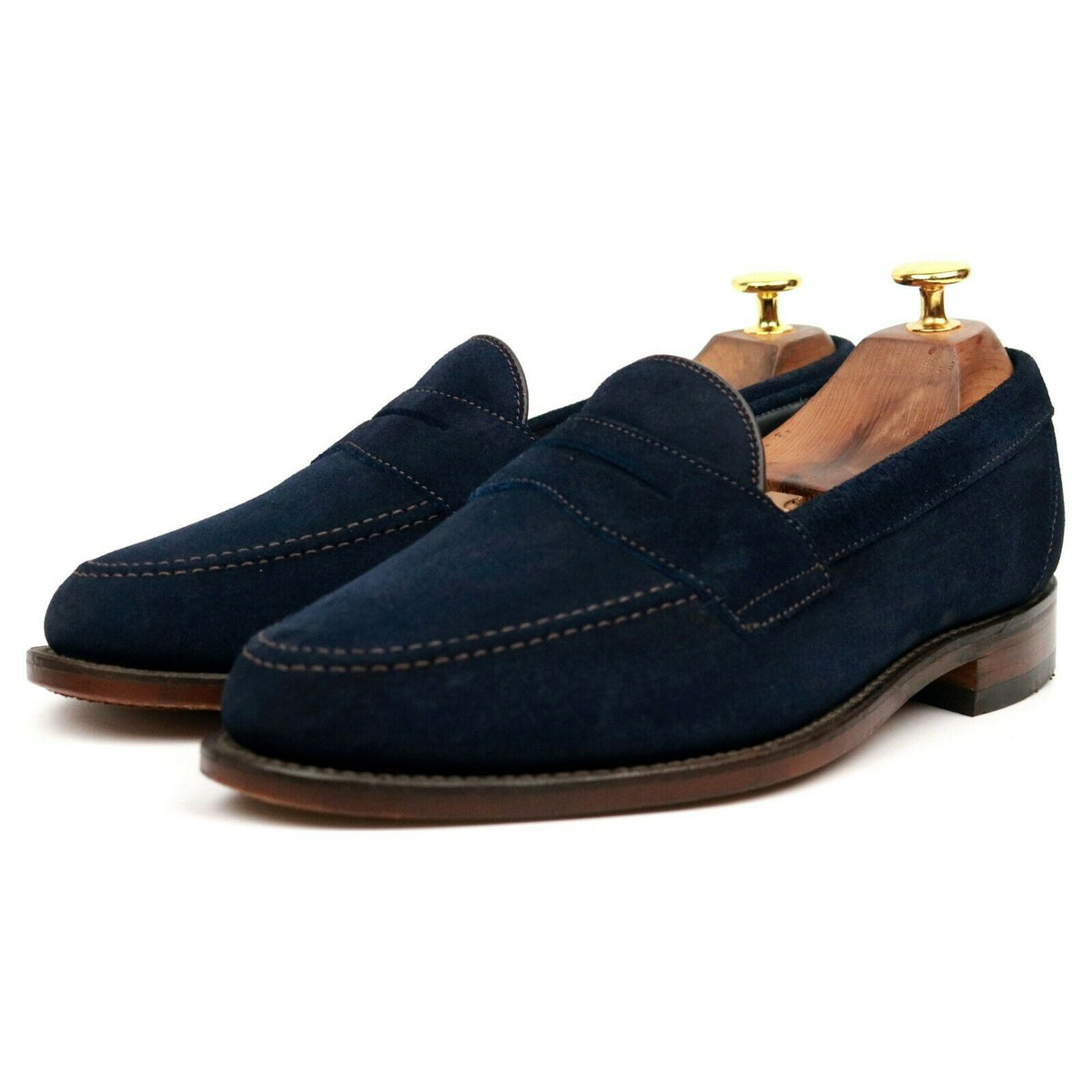 loake blue suede shoes