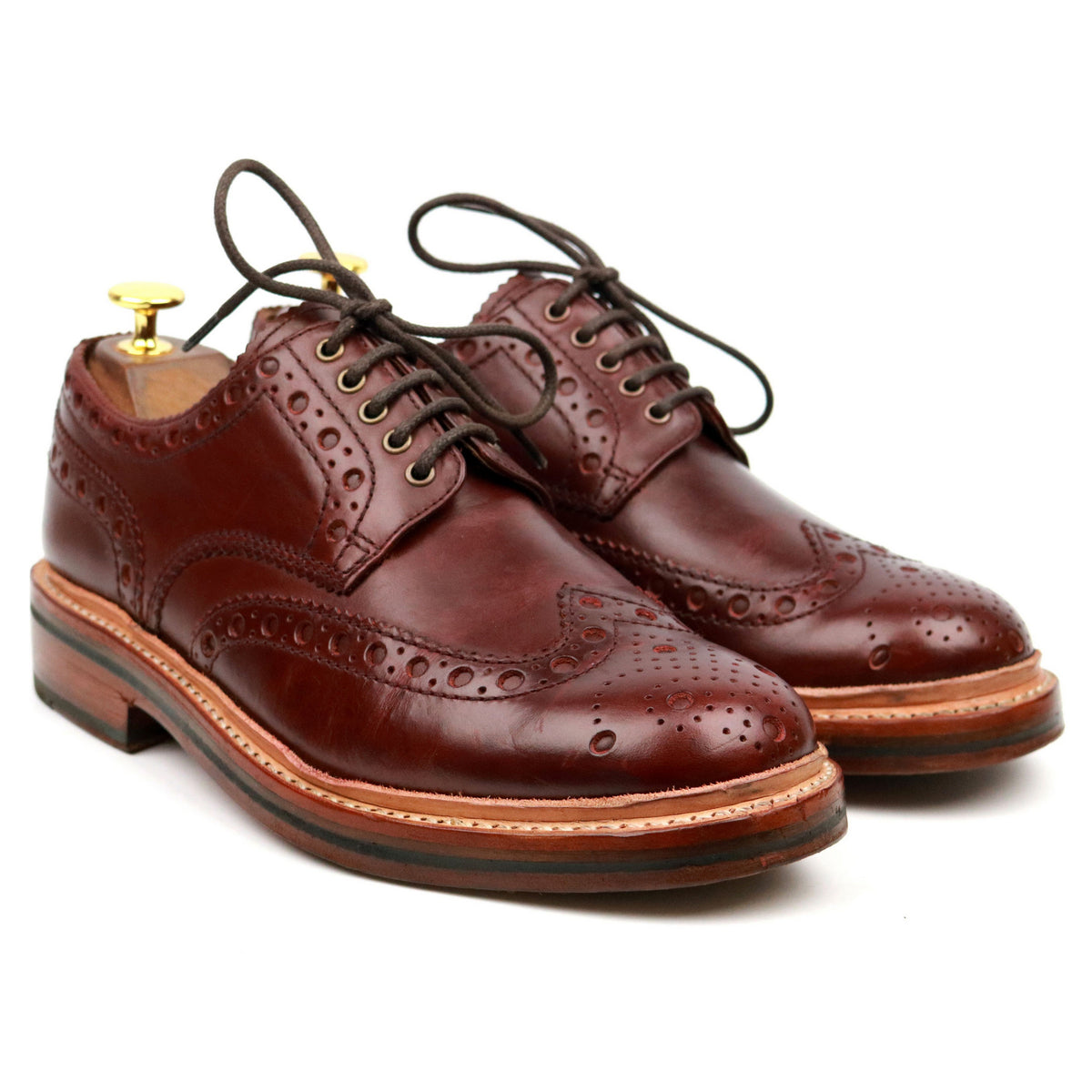 grenson burgundy brogue