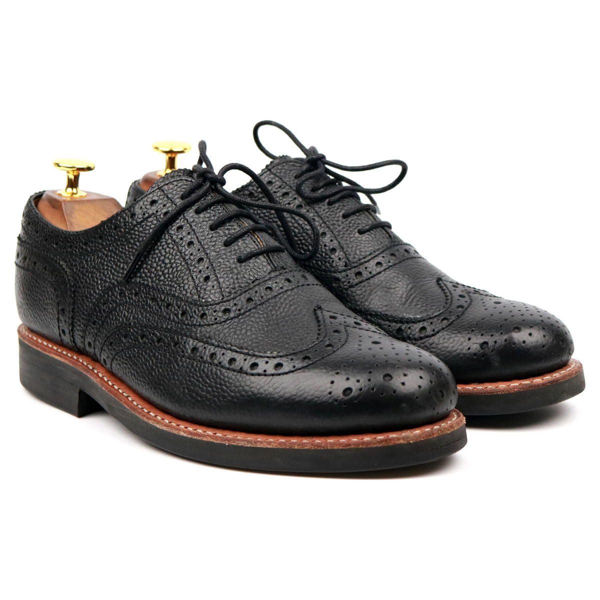 Grenson 'Stanley' Black Leather Brogues 