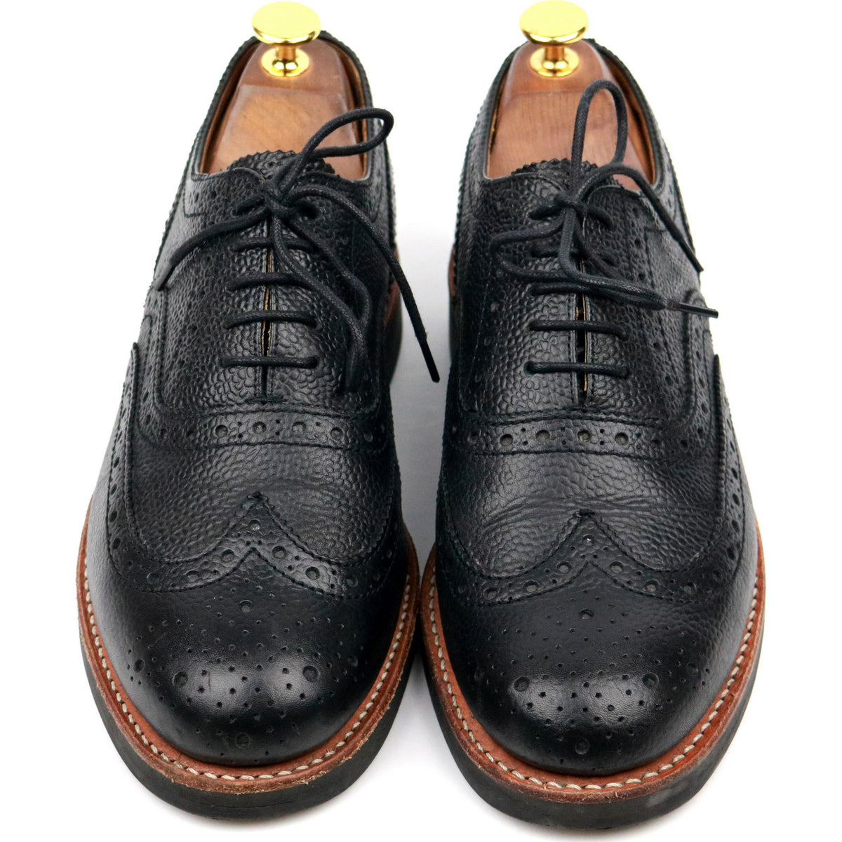 Grenson 'Stanley' Black Leather Brogues 