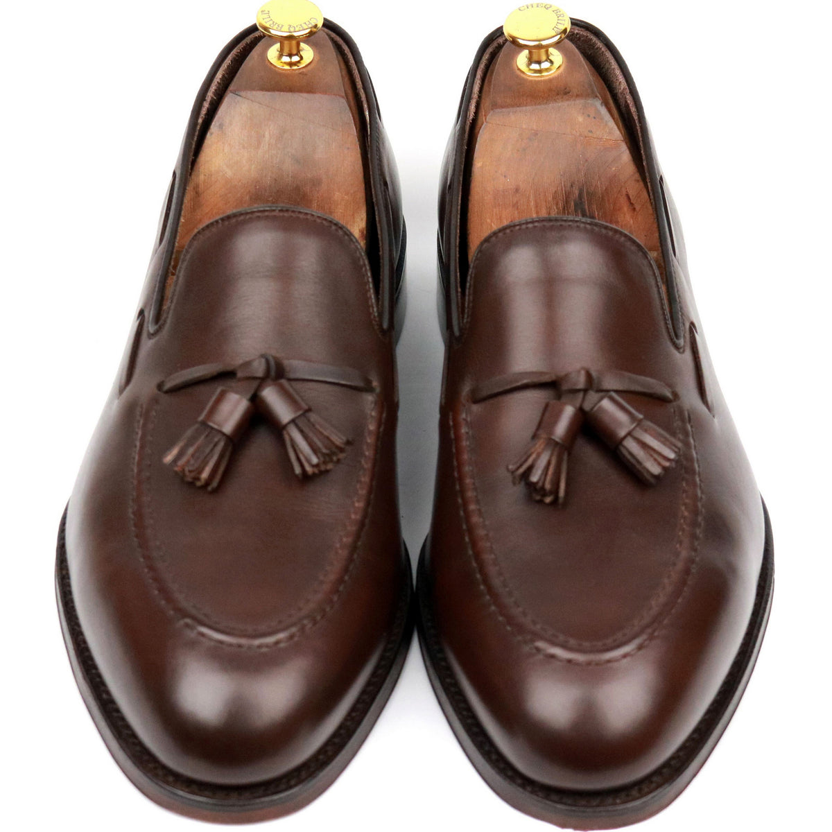 Loake 1880 &#39;Russell&#39; Brown Leather Tassel Loafers UK 10.5 F