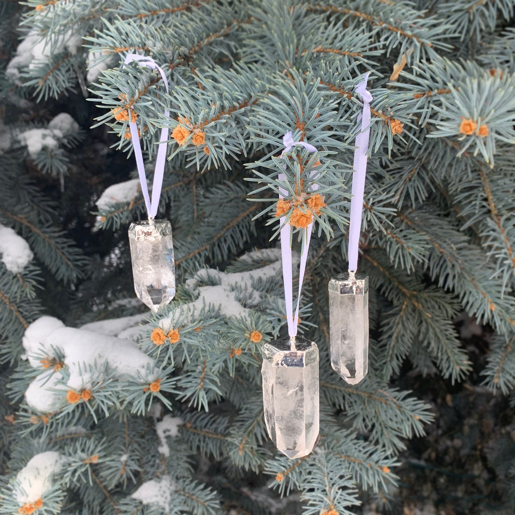 Crystal Holiday Ornament Set | Quartz