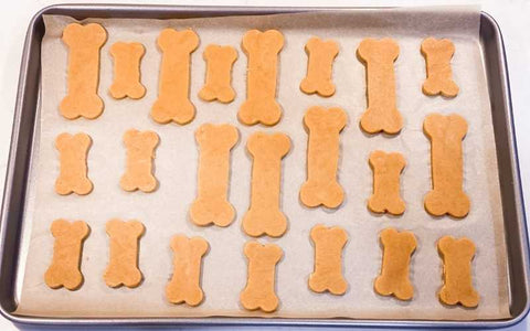 vegan dog cookies on pan