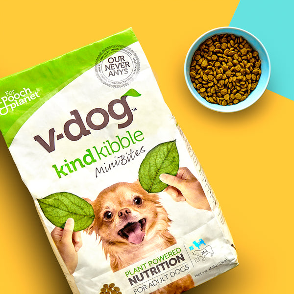 V-dog Kind Kibble Mini Bites | Healthy Vegan Dog Food for Small Dogs