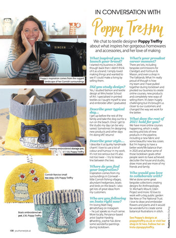 Homestyle magazine article, poppy treffry interview