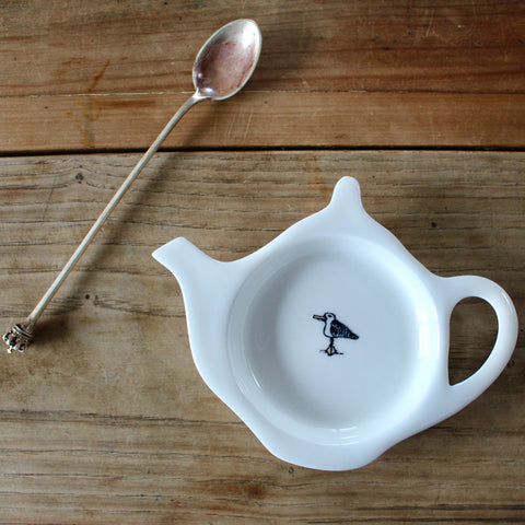 ceramic tea bag tidy, tea bag accessory, british gifts, seagull themed gifts