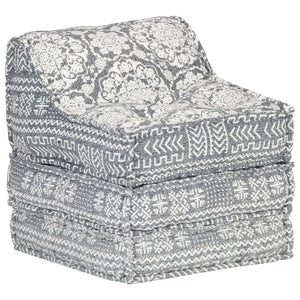 Coussin de sol pouf modulaire chaise longue en tissu gris 60x70x76 cm DEC021311