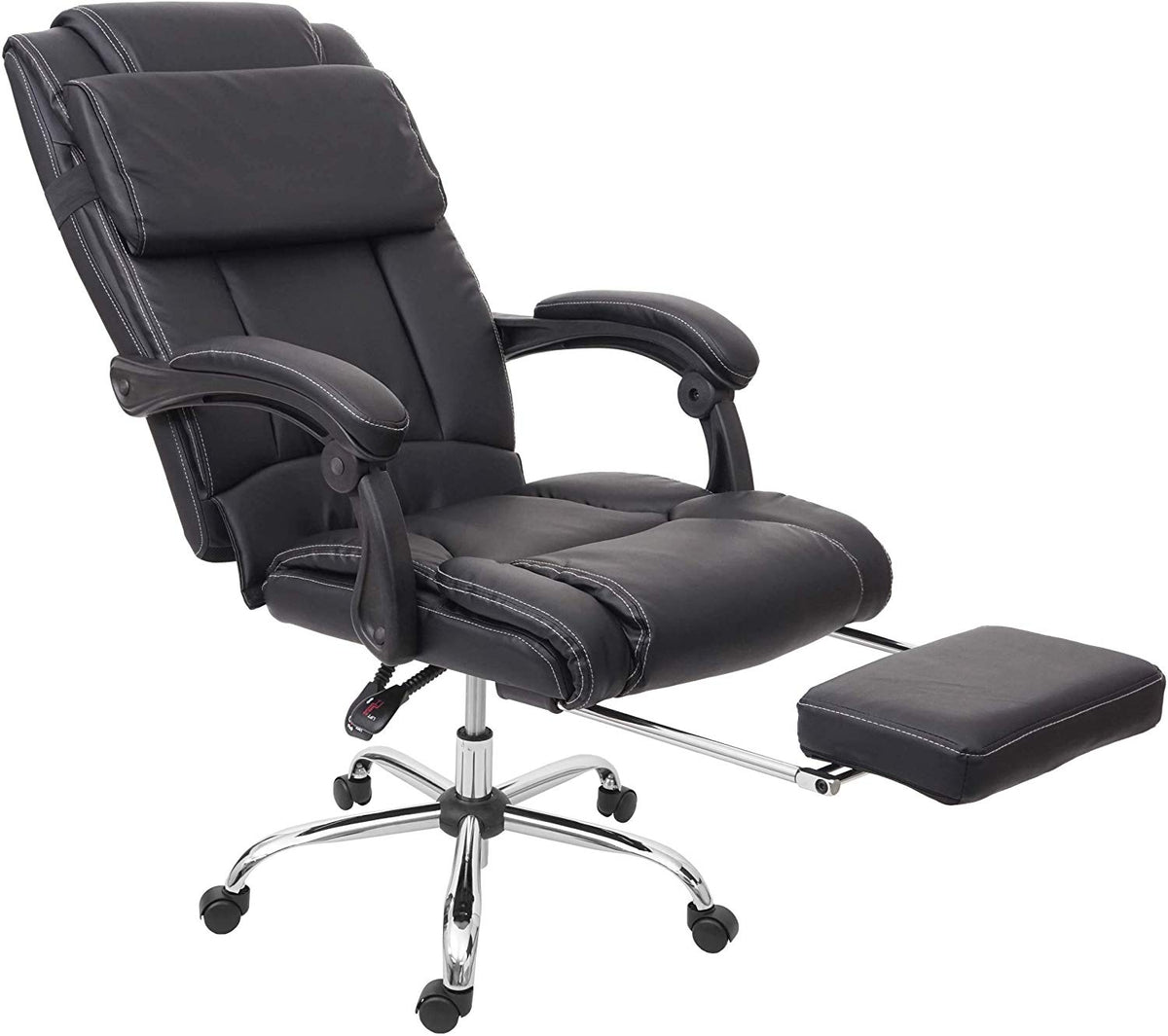 Fauteuil de bureau ergonomique avec reposepieds extensible appuitête