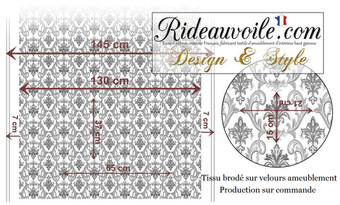 jacquard tissu velours brodé style baroque