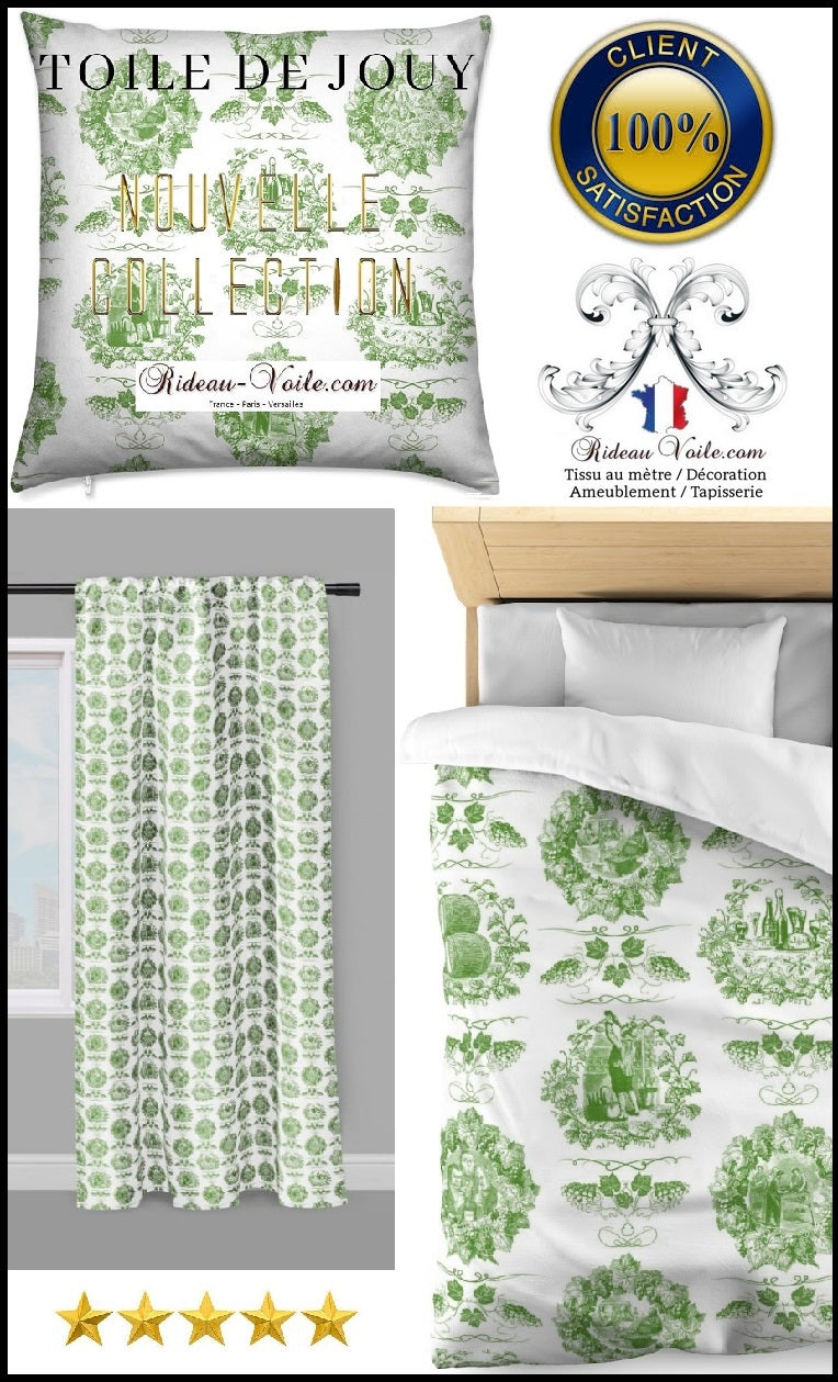 tissu toile de jouy rideaux prêt à poser décoration sur mesure boutique Paris Versailles Nice Neuilly sur seine