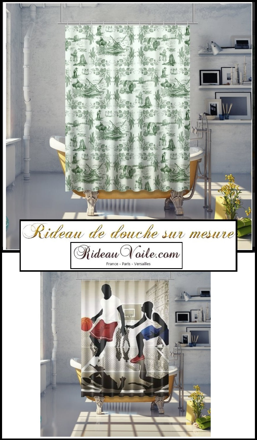 rideauvoile.com/collections/rideau-de-douche tissu ameublement ignifugé sur mesure