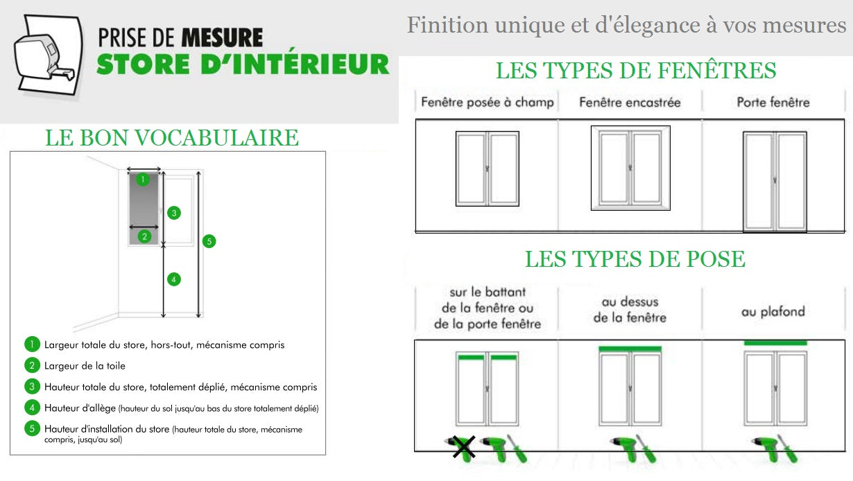 Prendre les mesures pour mon store d'intérieur