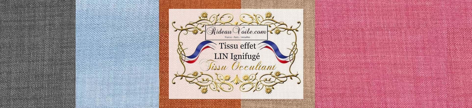 tissu effet lin mon feu ignifuge occultant opaque ameublement