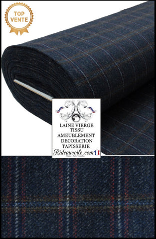 laine bleu tartan carreaux ameublement décoratrice Paris