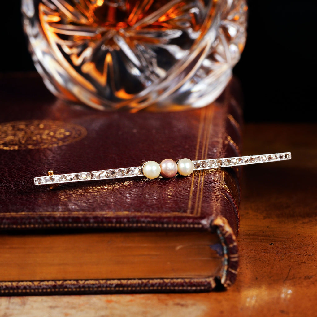Antique Pearl Diamond Brooch