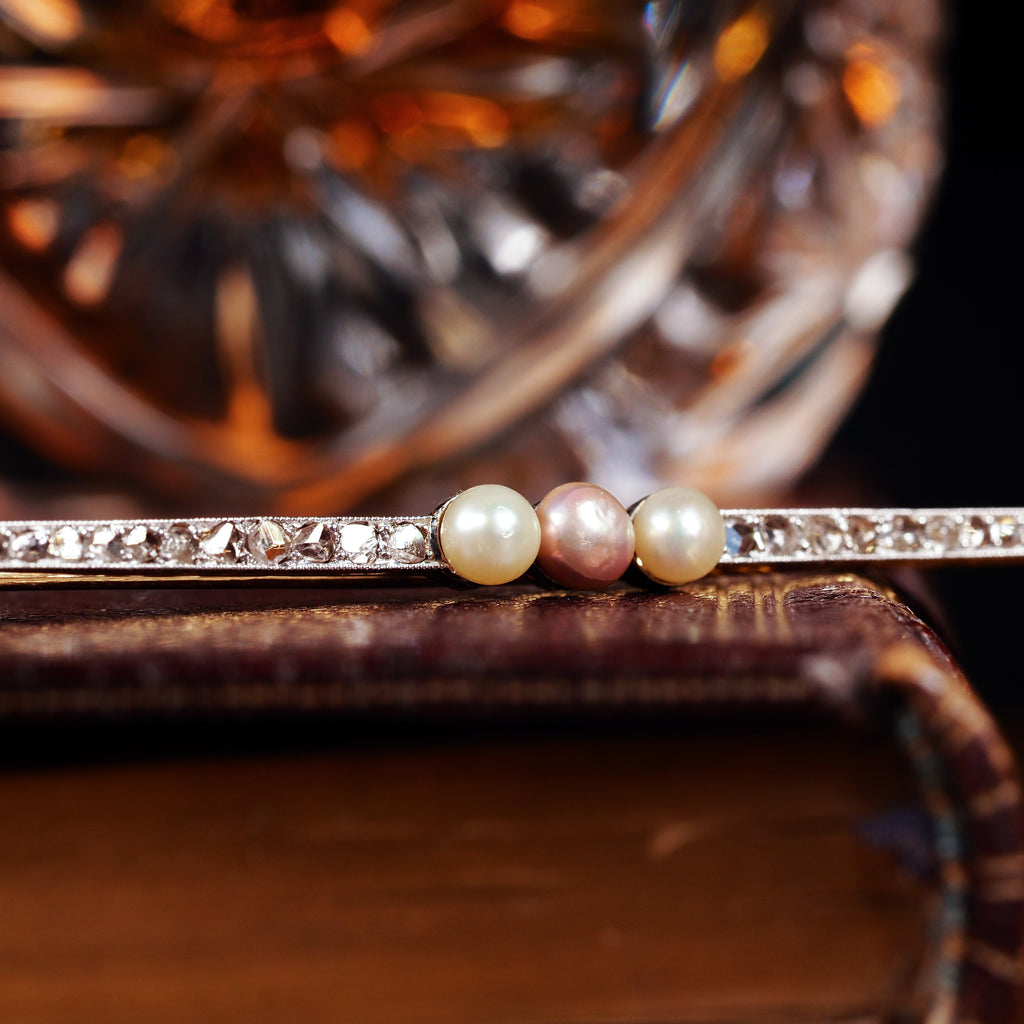 Antique Pearl Diamond Brooch
