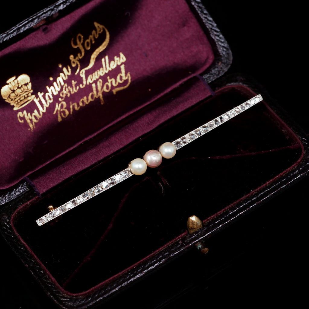 Antique Pearl Diamond Brooch