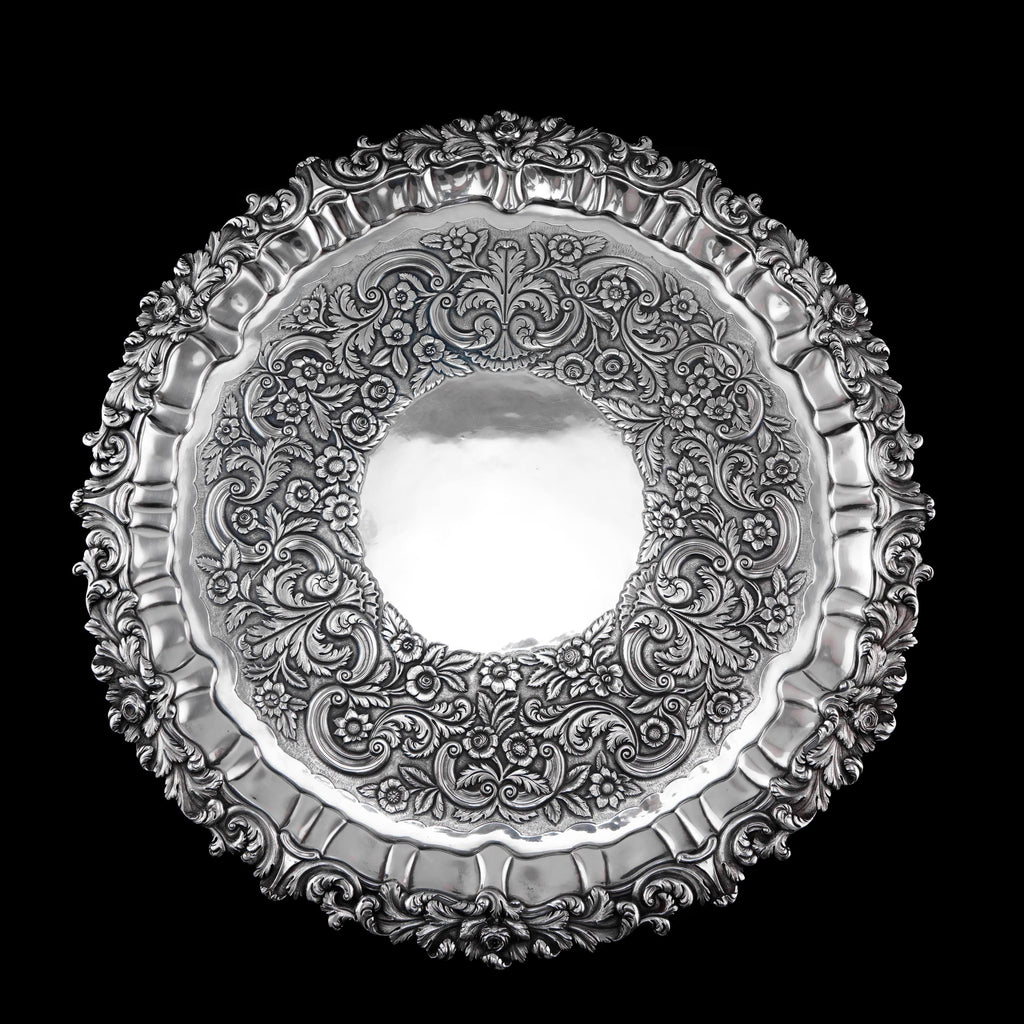 A Magnificent Large Georgian Solid Silver Irish Salver / Tray with Beautiful High Lion Feet - Robert W Smith 1831