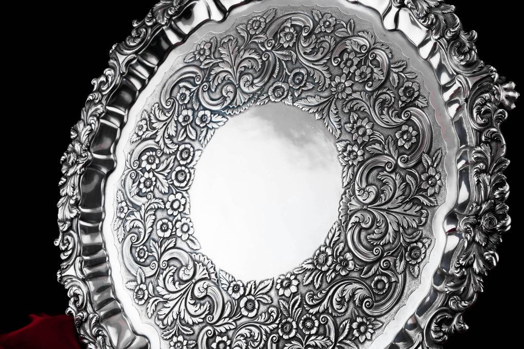 A Magnificent Large Georgian Solid Silver Irish Salver / Tray with Beautiful High Lion Feet - Robert W Smith 1831