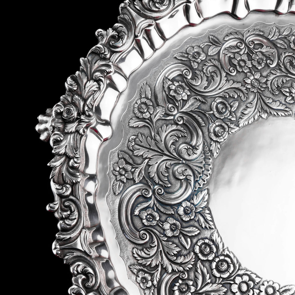 A Magnificent Large Georgian Solid Silver Irish Salver / Tray with Beautiful High Lion Feet - Robert W Smith 1831