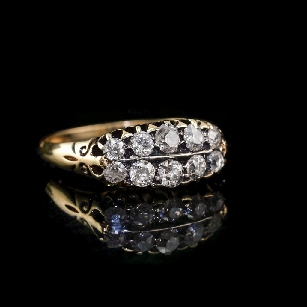 Nihoniho Old English 10mm Ring W/ Single Row Of Diamonds