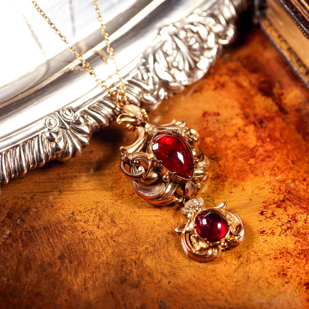 Antique garnet store jewelry