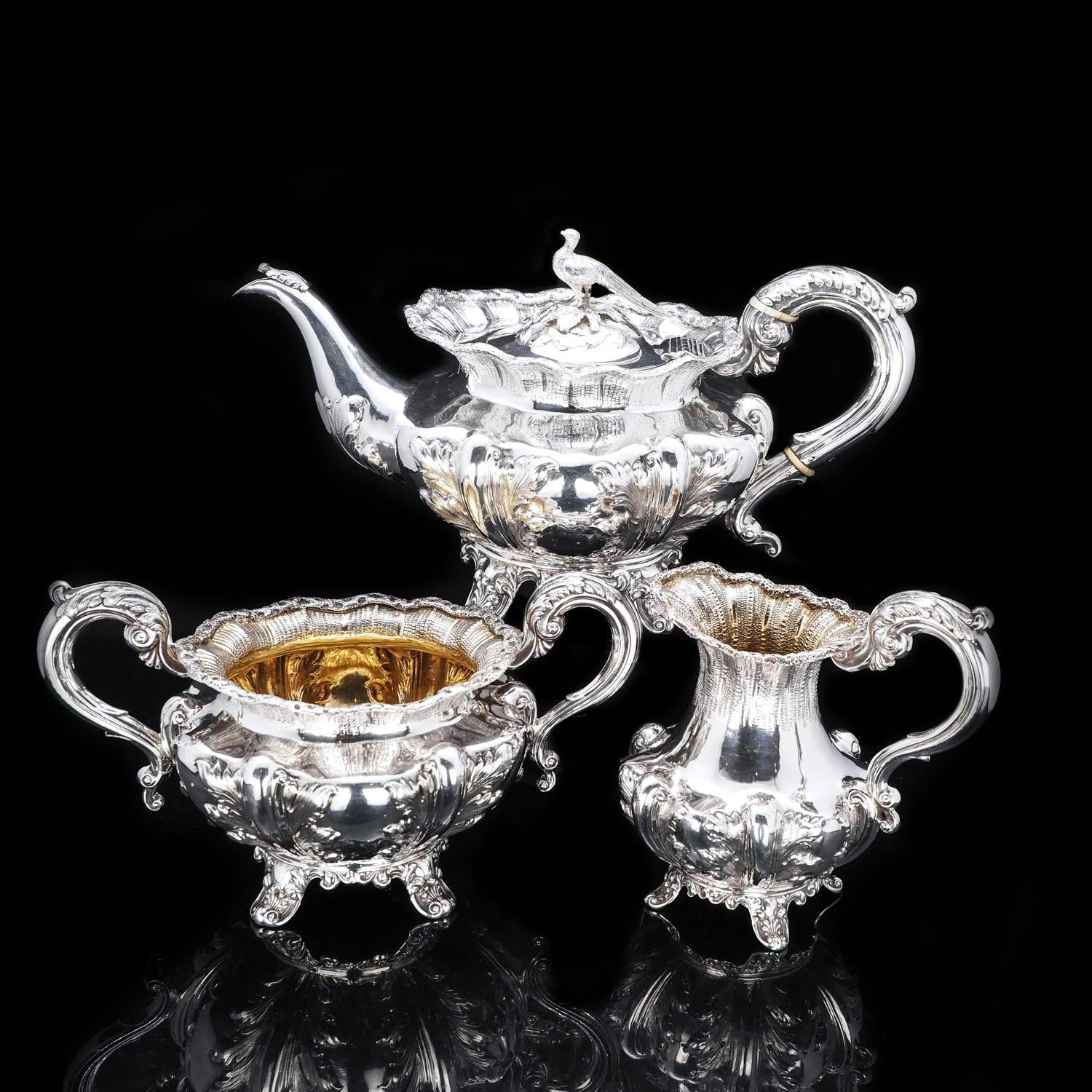 Antique solid silver tea set Benjamin Smith