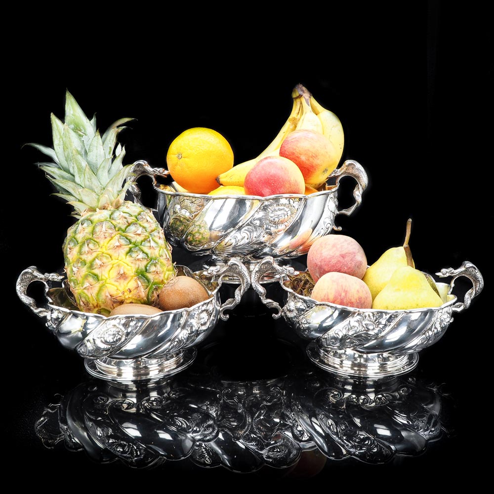 Antique Solid Silver Fruit Bowls