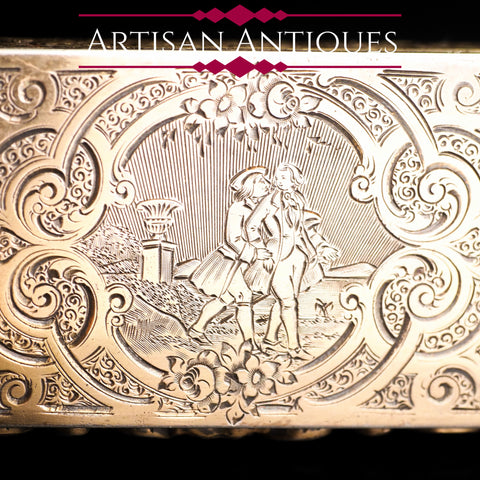 French Silvergilt Engraved Snuff Box