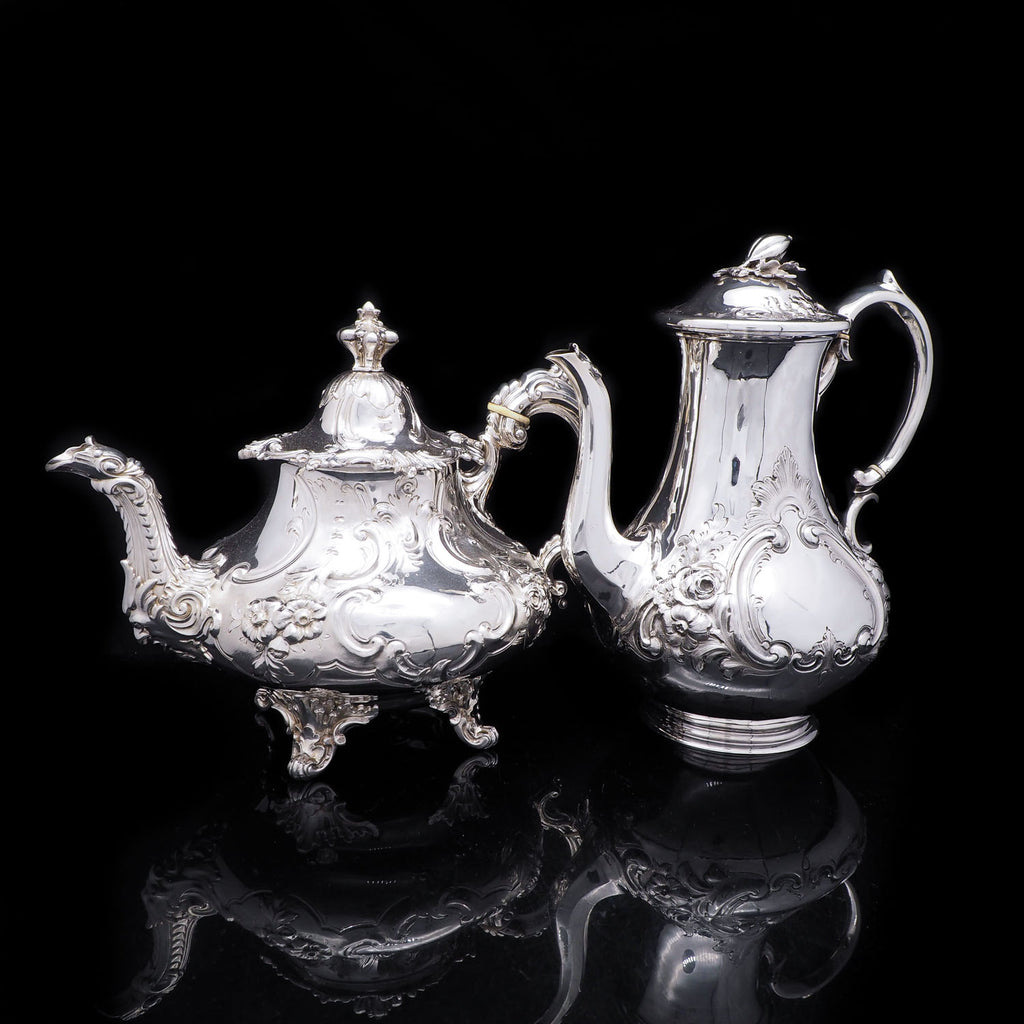 Antique Silver Coffee and Tea Pot