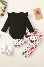 Baby Girl Graphic Bodysuit and Heart Print Pants Set - 22nd of May